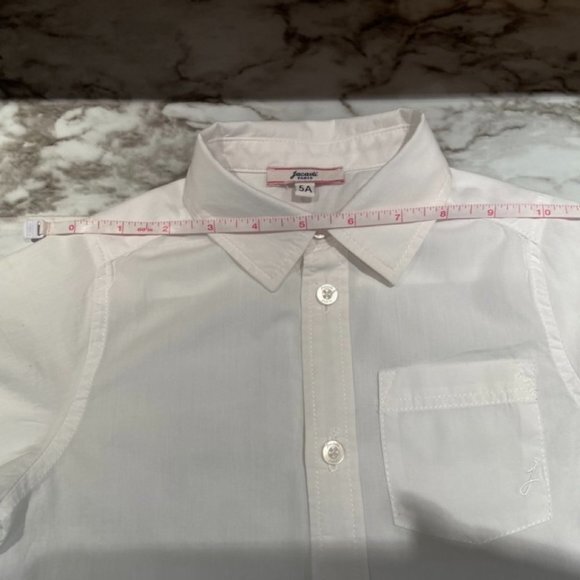 Boy's Jacadi White Cotton Button Front Shirt in Size 5 EUC - Picture 9 of 16